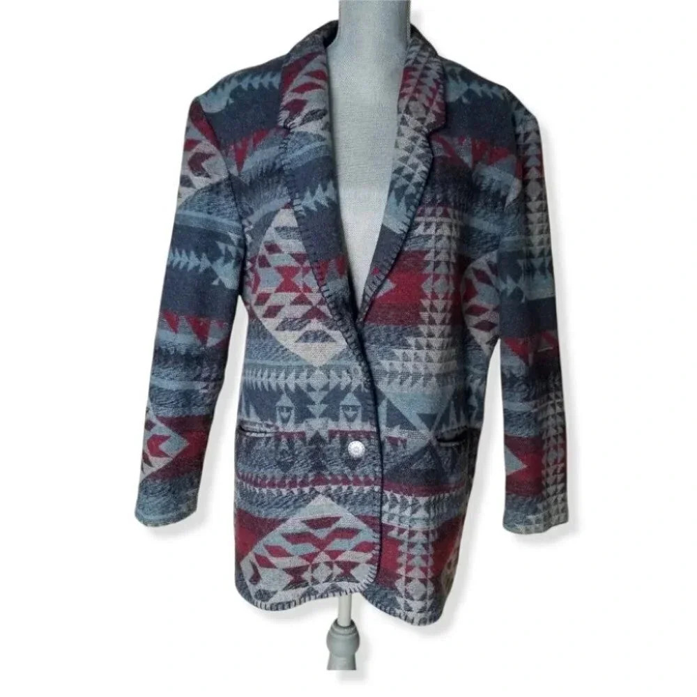 VINTAGE david paul aztec navejo blazer L